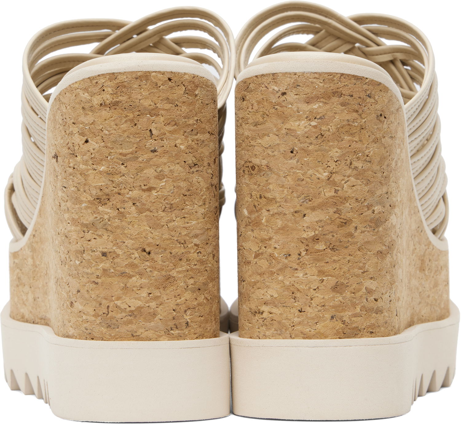 Tilbehør Stella McCartney Stella McCartney Sneak-Elyse Woven Platform Wedge Sandals Beige | 810545APADB0, 1