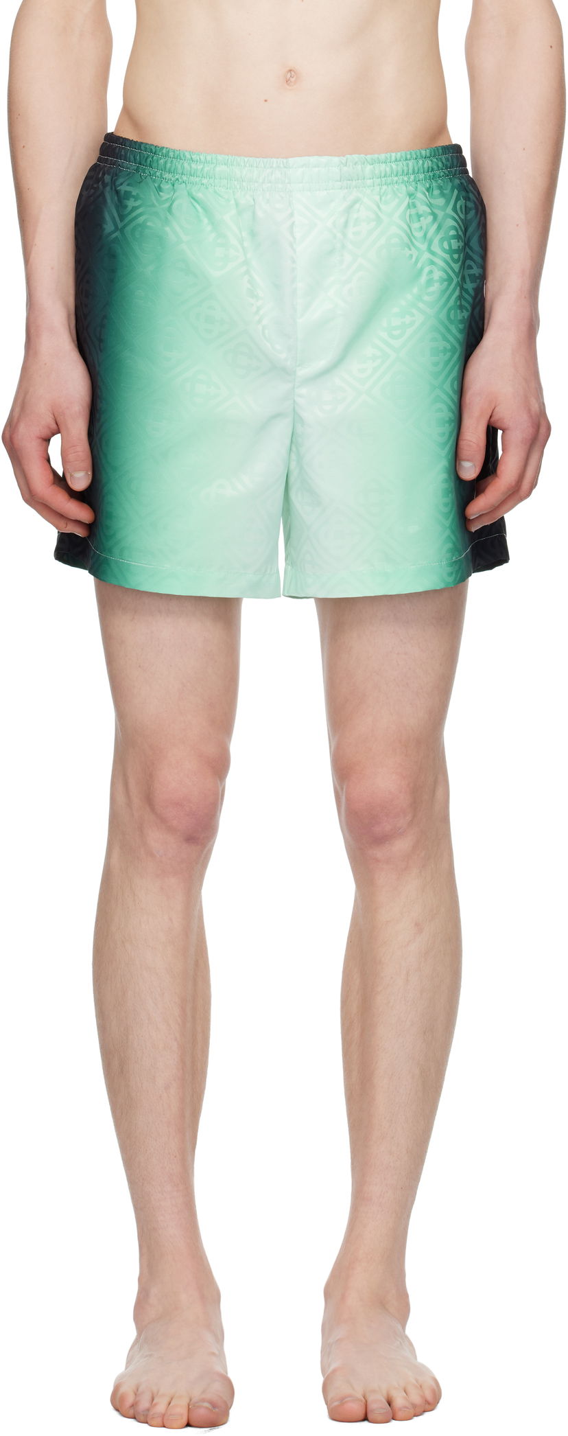 Badetøj Casablanca Casablanca Gradient Monogram Jacquard Swim Shorts Grøn | MPF25-TR-224-01