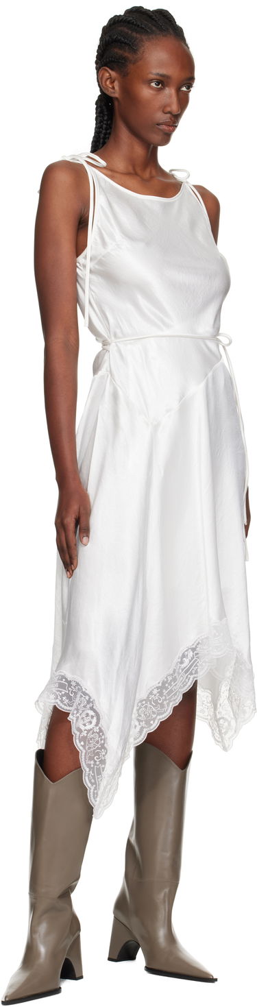 Kjole Acne Studios Acne Studios Satin Lace Midi Dress Hvid | A20862-, 3