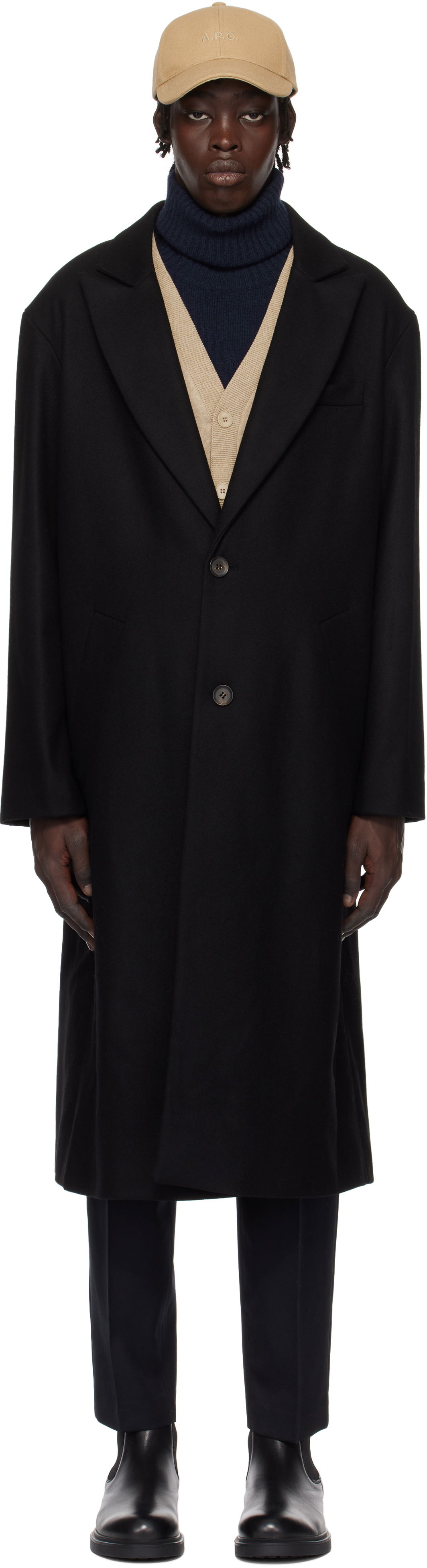 Frakker A.P.C. Oversized Wool Coat Sort | WOAJS-H01543, 0