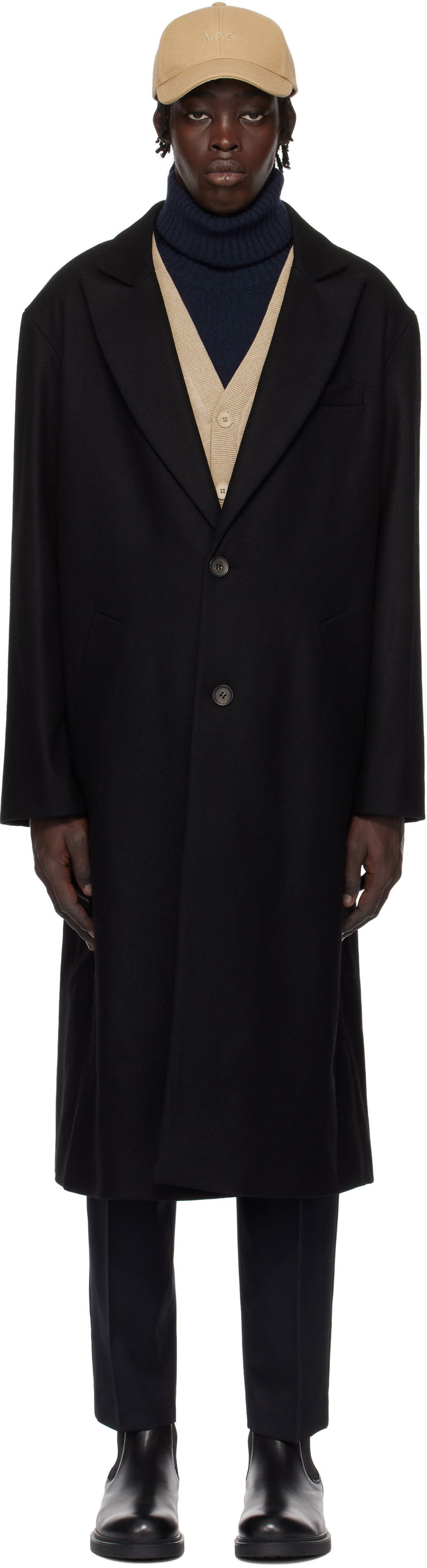 Frakker A.P.C. Oversized Wool Coat Sort | WOAJS-H01543