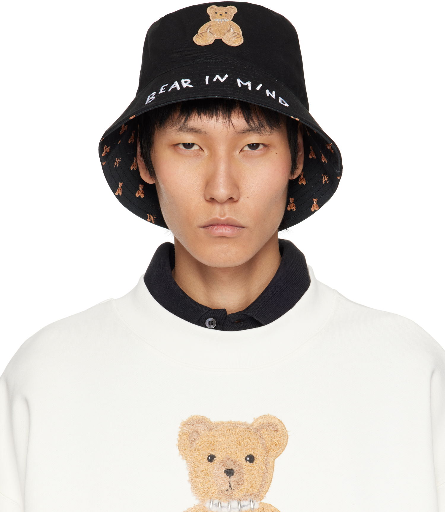 Hat Palm Angels Palm Angels 'Bear In Mind' Bucket Hat Sort | PMLA039S25FAB0031060, 0