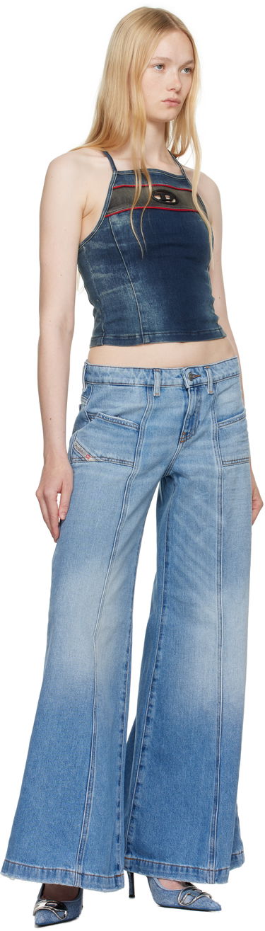 Tanktop Diesel Diesel De-Pilu-S Denim Crop Top Blå | A17349 0ABCZ, 3