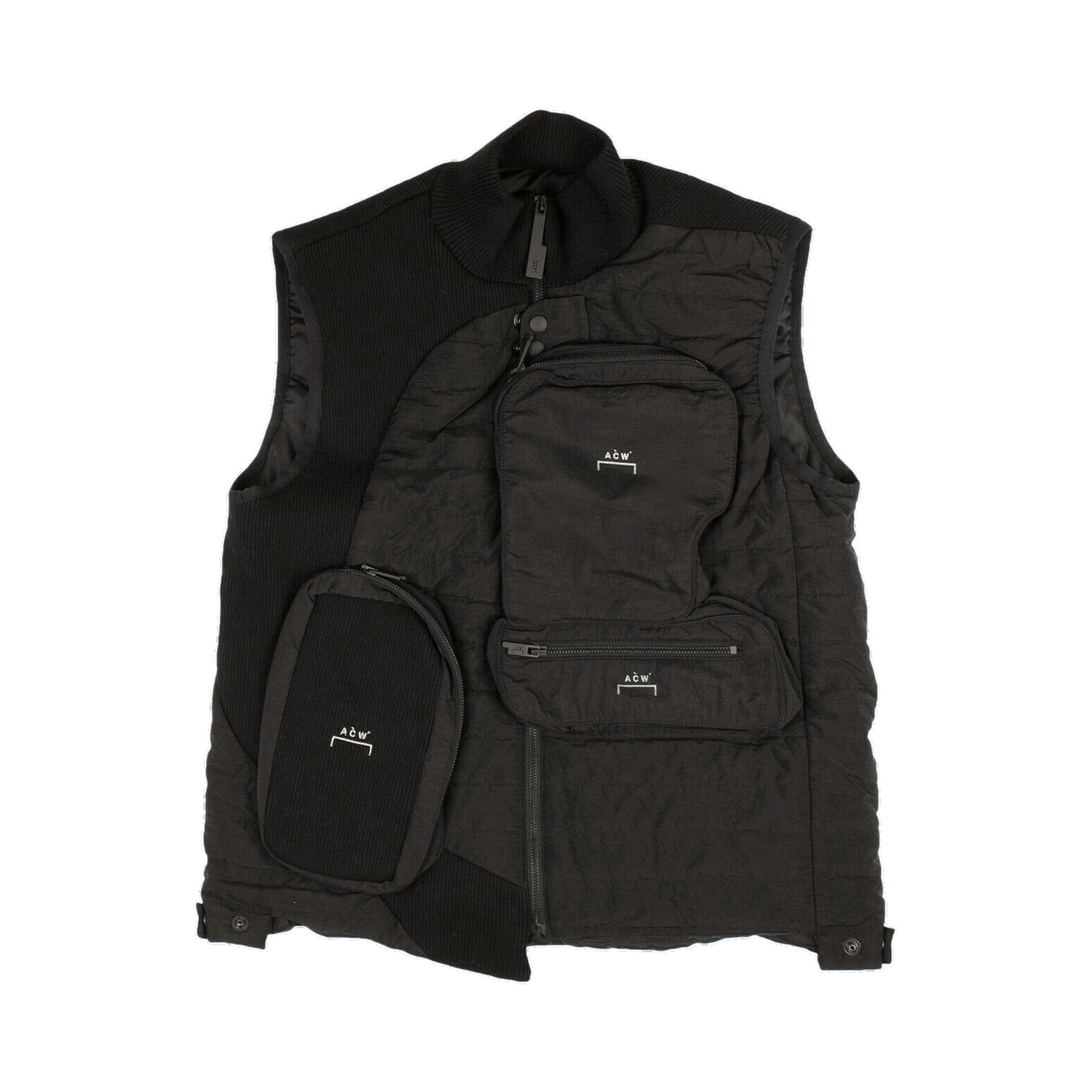 Vest A-COLD-WALL* Down Turtleneck Vest Sort | ACW MF19 CNB04 BLAC, 0