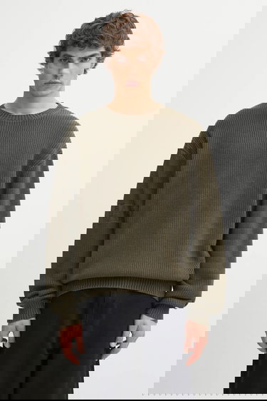 Sweater DAILY PAPER Ribbed Crew Neck Sweater Band Knit Grøn | 2522025, 0