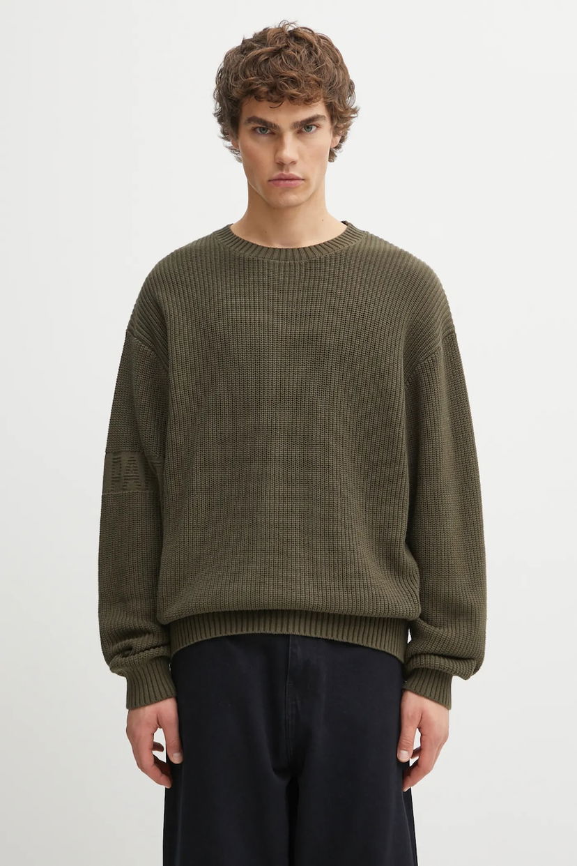 Sweater DAILY PAPER Ribbed Crew Neck Sweater Band Knit Grøn | 2522025