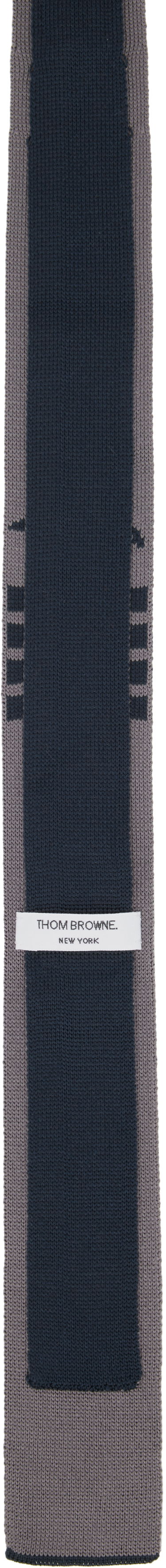 Tørklæde Thom Browne Thom Browne Geese Icon Jacquard Knit Tie Mørkeblå | MNL077K-Y4003, 1