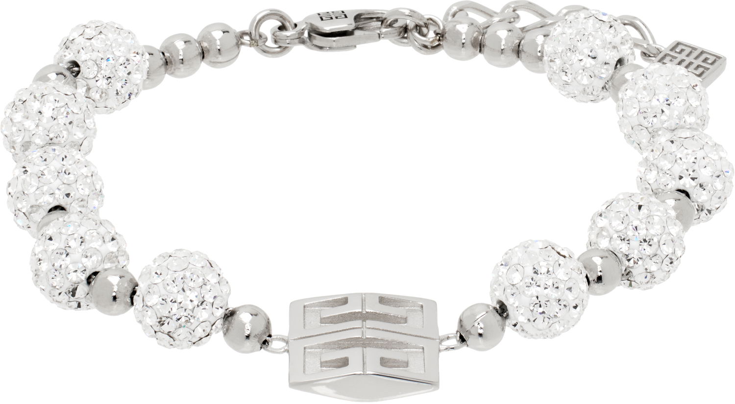 Armbånd Givenchy Crystal Embellished 4G Logo Charm Bracelet Metalisk | BF20HPF05M040, 0