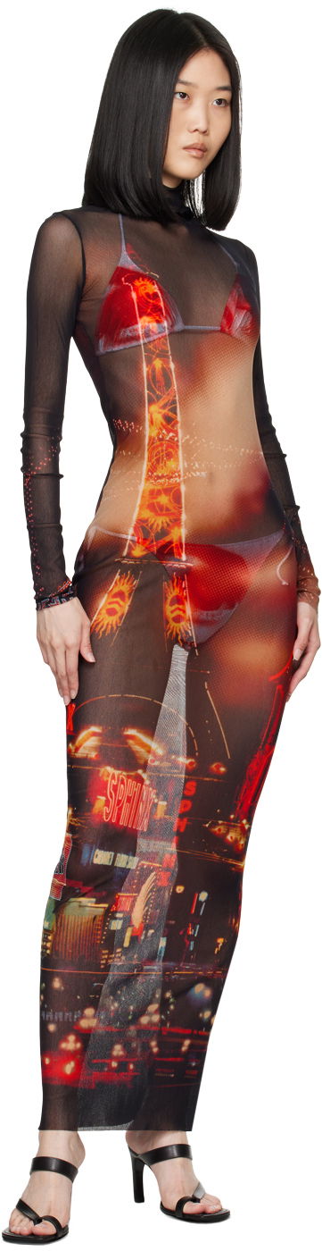 Kjole Jean Paul Gaultier Jean Paul Gaultier 'The Pigalle' Mesh Maxi Dress Flerfarvet | 24/30-F-RO247-T552-00301550, 3