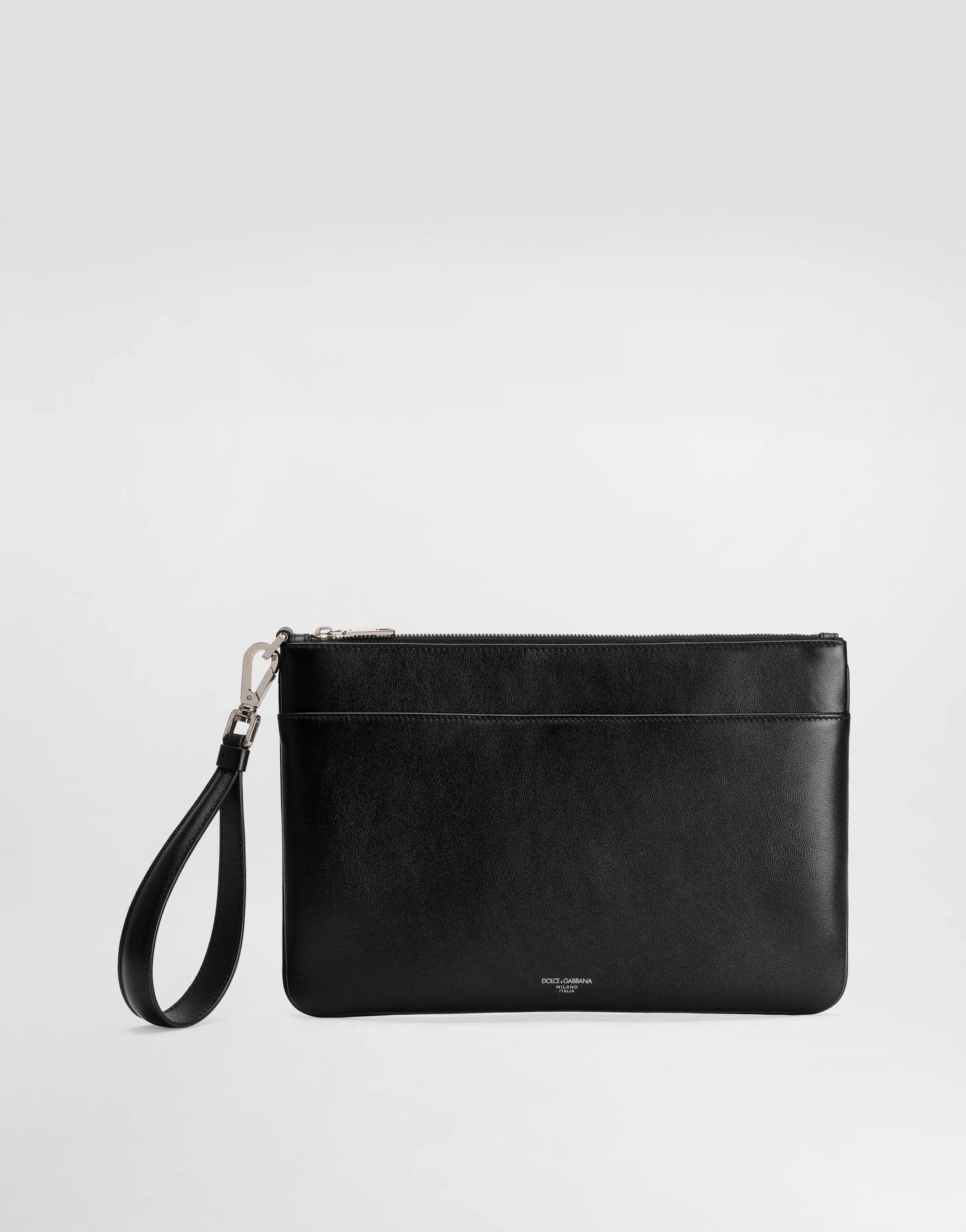 Rygsække og tasker Dolce & Gabbana Dolce & Gabbana Calfskin Wrist Pouch Sort | BP3294AV95680999, 0