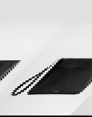 Rygsække og tasker Dolce & Gabbana Dolce & Gabbana Calfskin Wrist Pouch Sort | BP3294AV95680999, 0