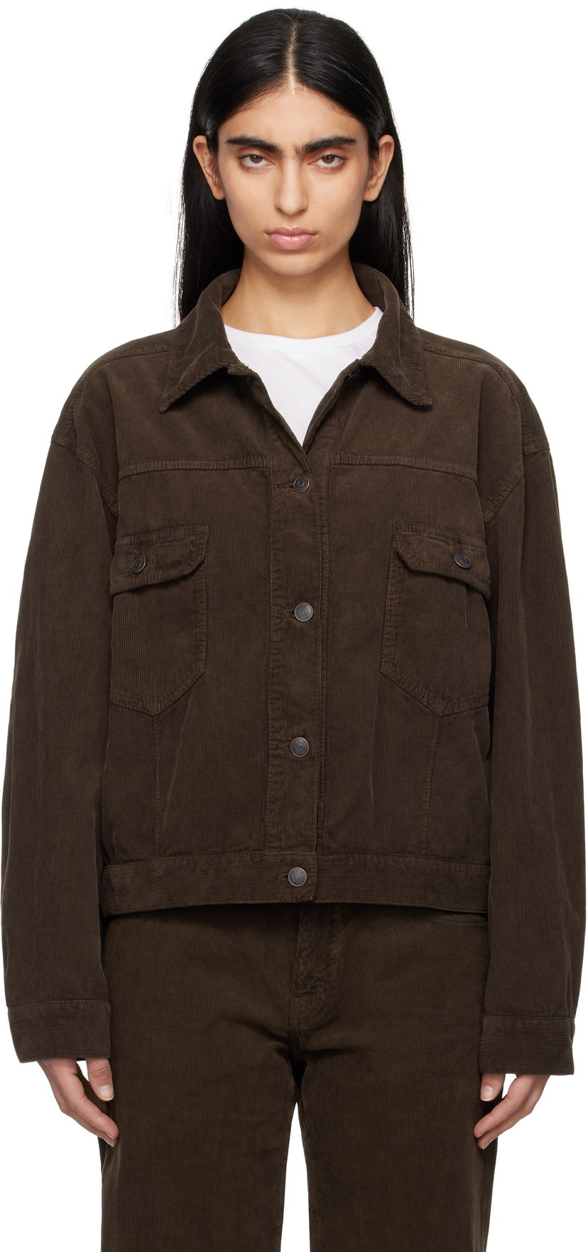 Jakke The Row The Row Ness Corduroy Jacket Brun | 7552-W3724