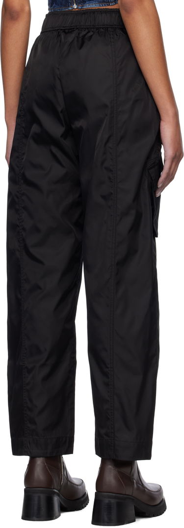 Cargo bukser GANNI Ganni Duchesse Nylon Elasticated Cropped Pants Sort | W0476-099, 3