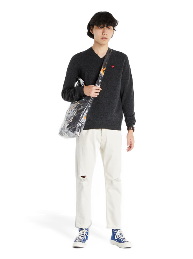 Sweater Comme des Garçons PLAY Pullover Knit Sort | AZN078 Dark Grey Heather