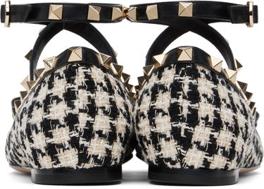 Skopleje Valentino Valentino Garavani Rockstud Tweed Ballerina Flats with Bow Detail Flerfarvet | 6W2S0HB6MTB, 1