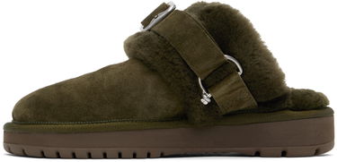 Tøj Burberry Burberry Chubby Suede & Shearling Slippers Grøn | 8092549, 2