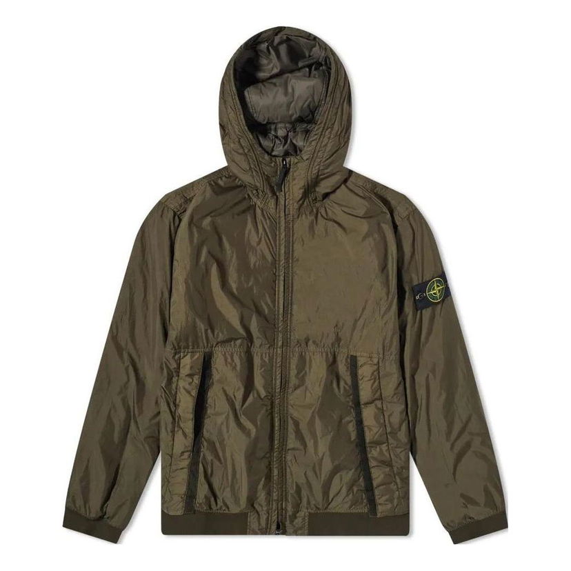 Vindjakke Stone Island Stone Island Logo Patch Track Jacket Grøn | 791540823-V0058