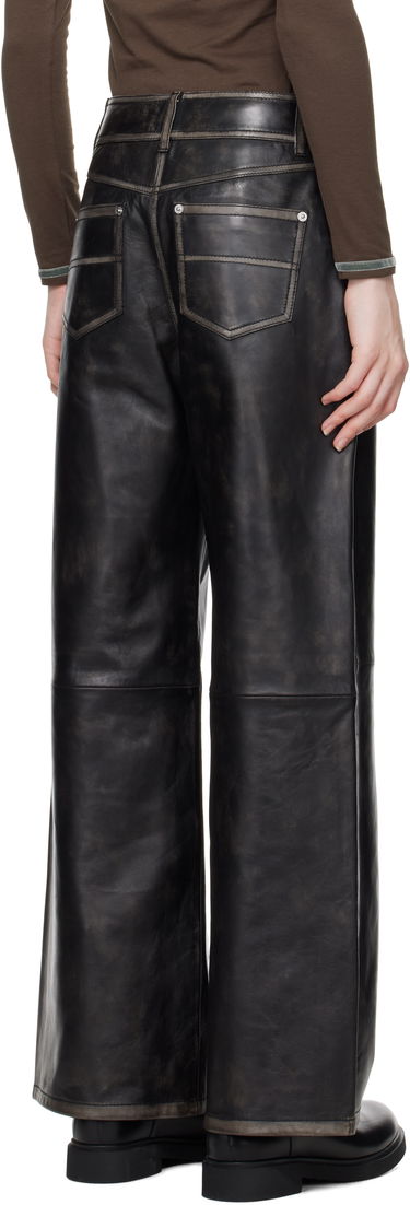 Bukser STAND STUDIO Stand Studio Mylah Wide-Leg Leather Pants Sort | 66393-7830, 2