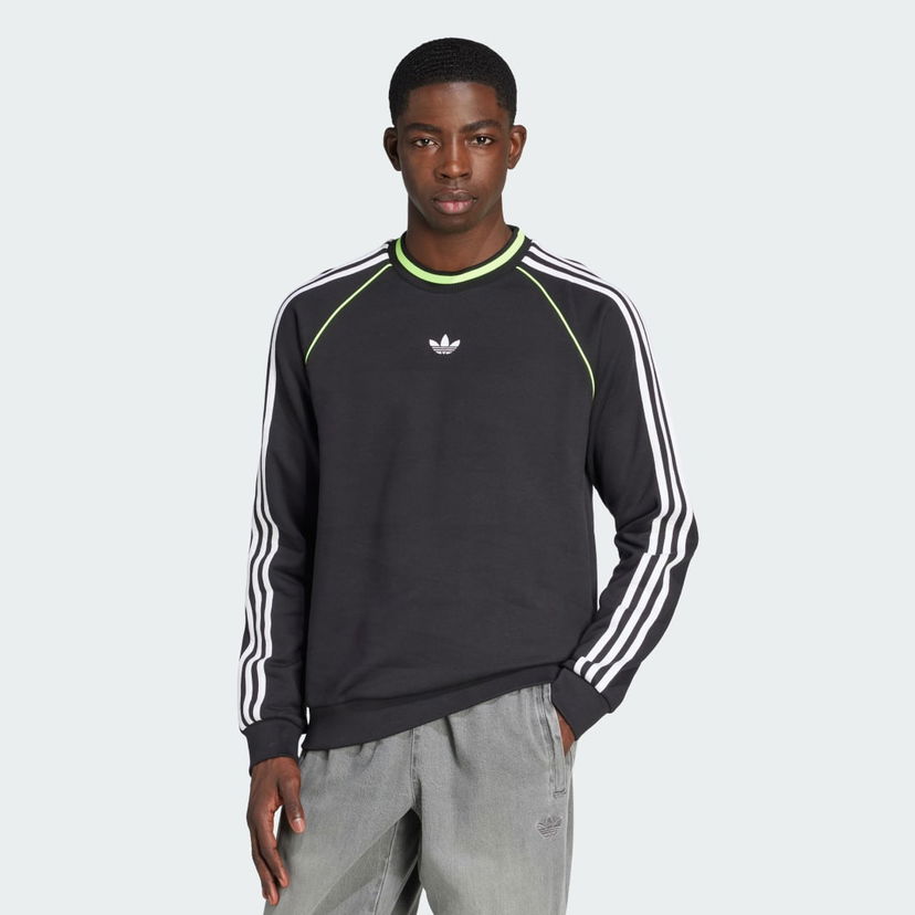 Sweatshirt adidas Performance Adicolor Piping Crewneck Sweatshirt Sort | JW5918