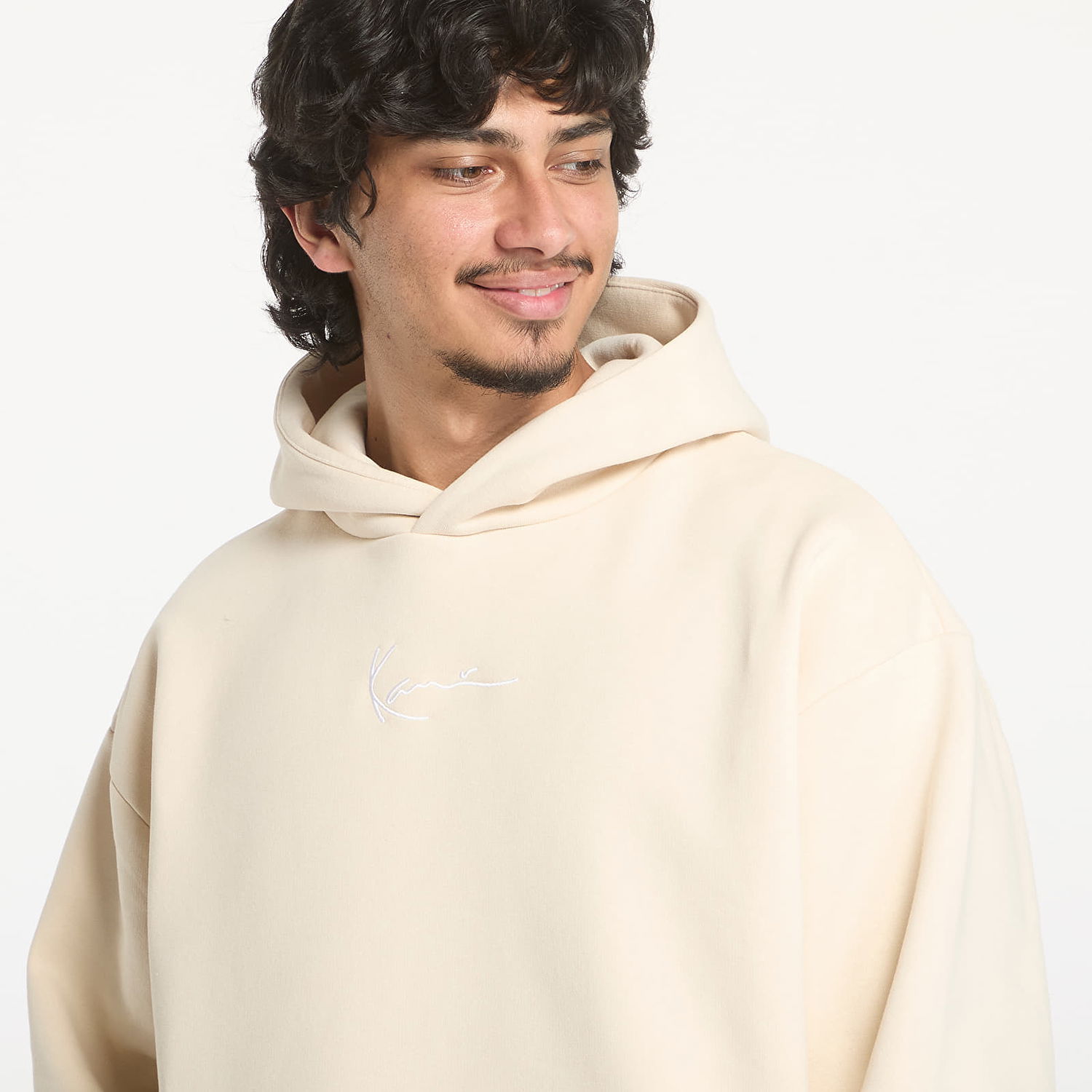Sweatshirt Karl Kani Small Signature Essential OS Hoodie Light Sand Beige | KM-HD021-023-24, 1