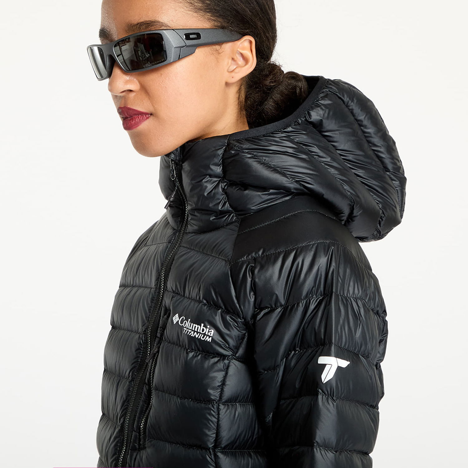 Puffer jakke Columbia Arctic Crest Down Hooded Jacket Black Sort | 2086074010, 1