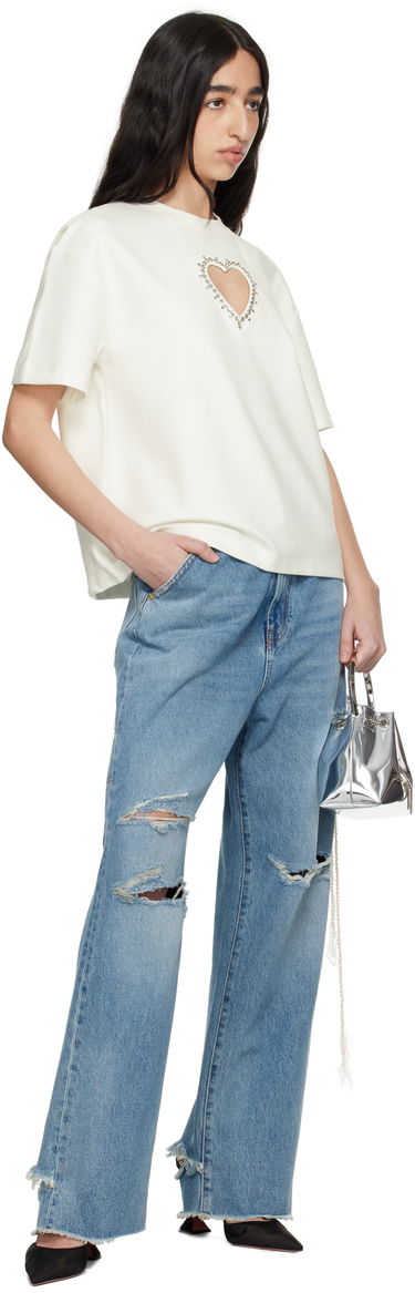 T-shirt Area AREA Crystal Heart Cutout Relaxed T-Shirt Hvid | 0000TS0026FA01, 3