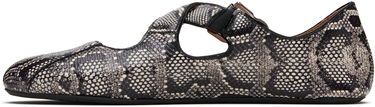 Sneakers og sko Alaïa ALAÏA Criss Cross Snake Ballerina Flats Sort | AA3A046I054, 2