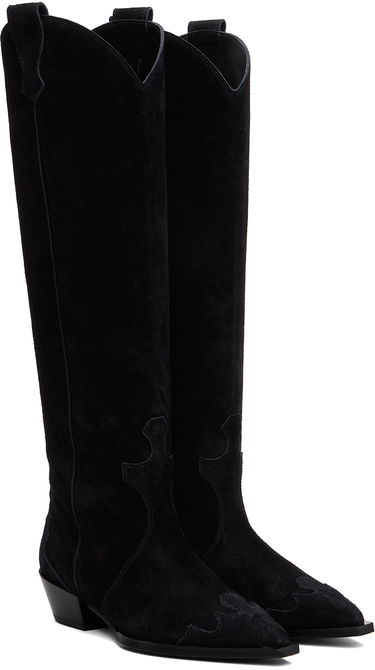 Tøj Aeyde Aeyde Aruna Suede Cowboy Tall Boots Sort | A11-KB-ARUP40CH-223-800-022, 3