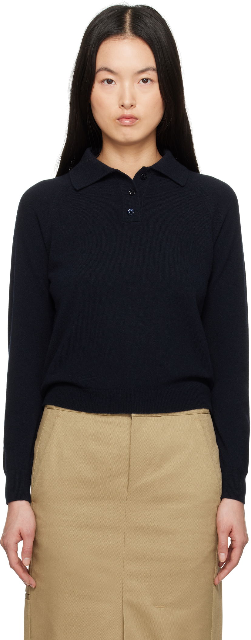 Sweater Maison Margiela Maison Margiela Wool Polo Shirt Mørkeblå | S51GL0053 M13090