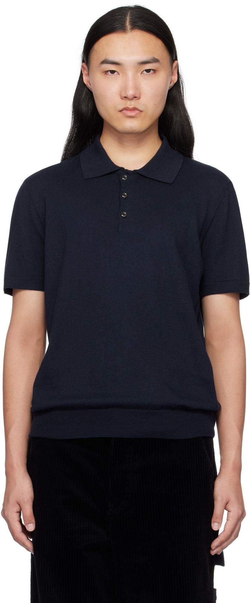 Polo skjorte A.P.C. A.P.C. Grégoire Polo Shirt Mørkeblå | COHFS-H23303