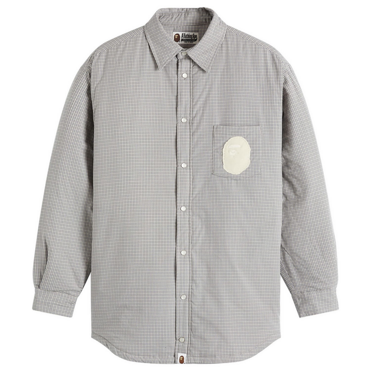 Jakke BAPE Check Padded Shirt Jacket Grå | 001HJK802002L-GRA, 0