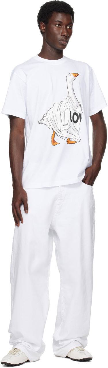 T-shirt Moschino Moschino Goose Graphic Organic Cotton T-Shirt Hvid | 252ZZ071152411001, 3