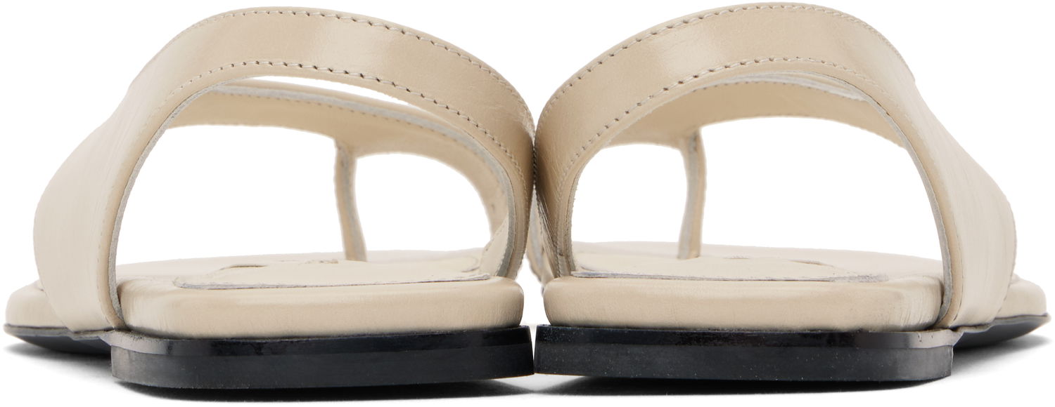 Skopleje TOTEME TOTEME Naplack Leather Thong Sandals Beige | 252-WAS0202-LE0020, 1