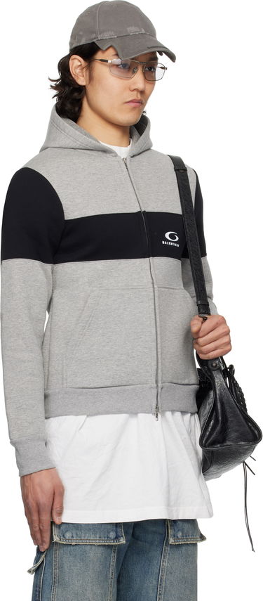 Sweatshirt Balenciaga Balenciaga Technical Jersey Zip-Up Hoodie Grå | 808832TRVJ2, 1