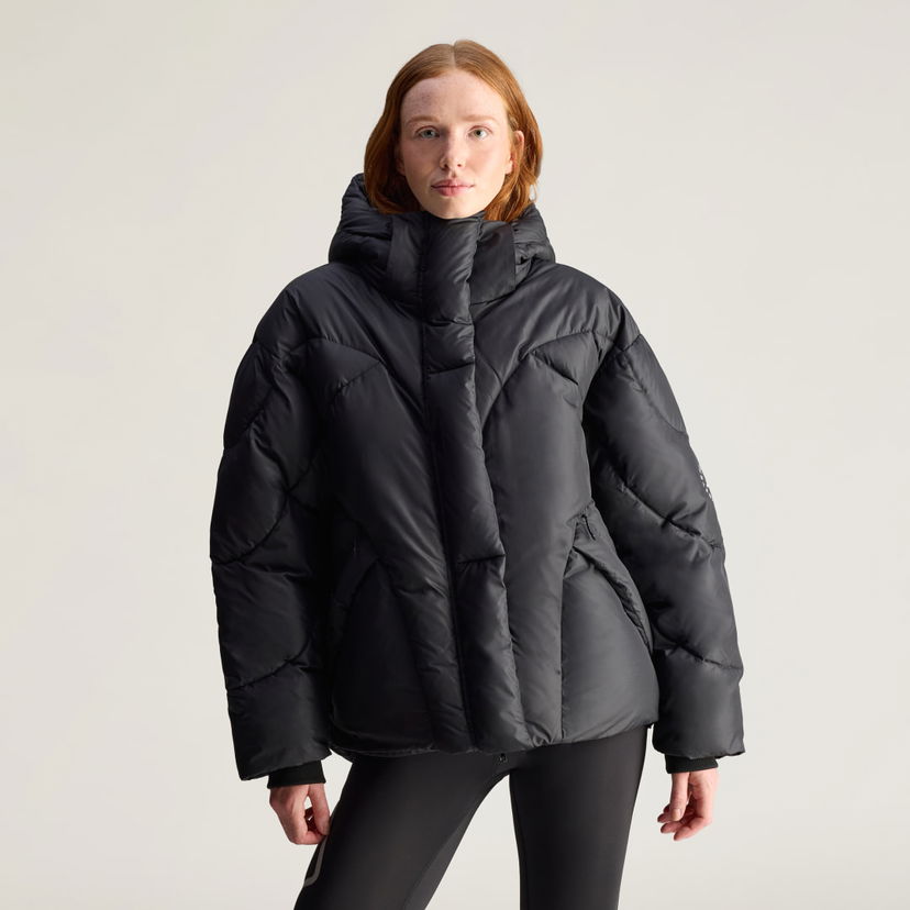 Puffer jakke adidas Performance Mid-Length Puffer Jacket by Stella McCartney Sort | JW2036
