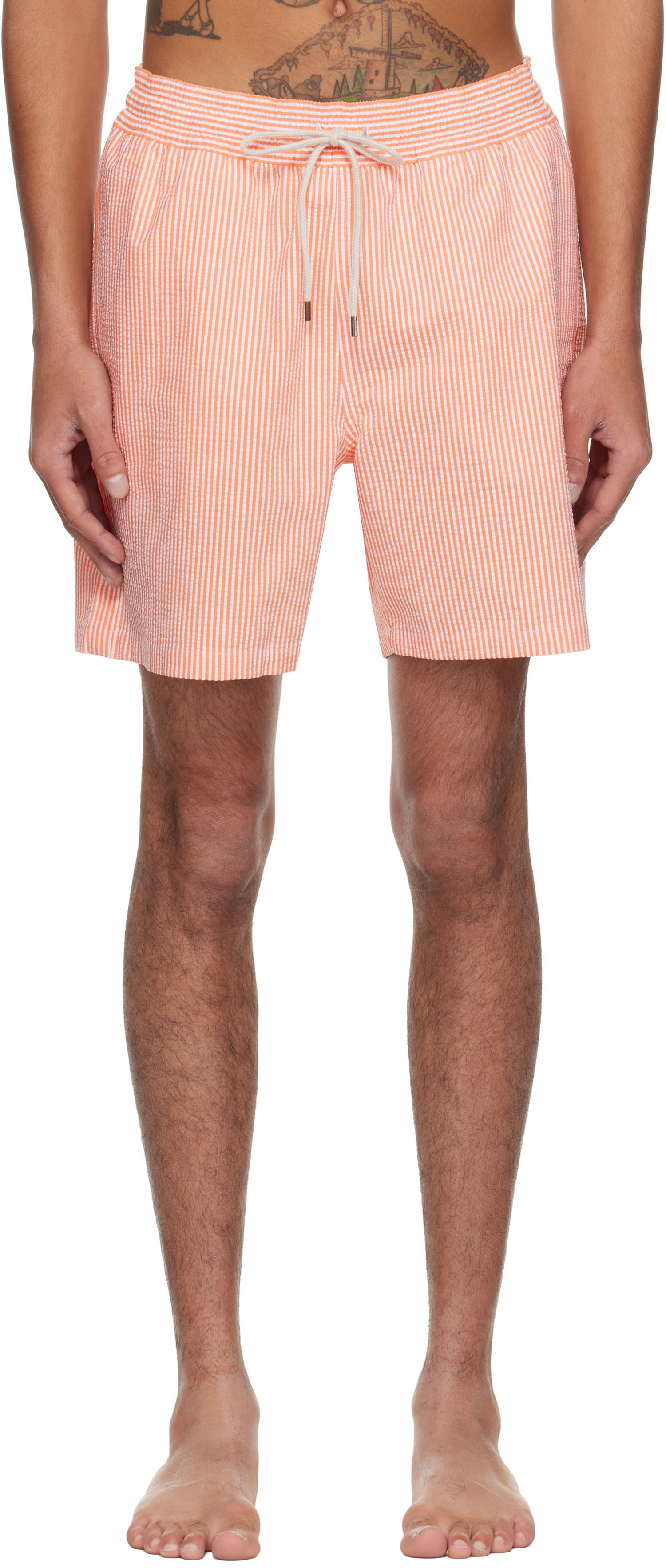 Badetøj Polo by Ralph Lauren Ralph Lauren Traveler Striped Swim Shorts Orange | 710957784006, 0
