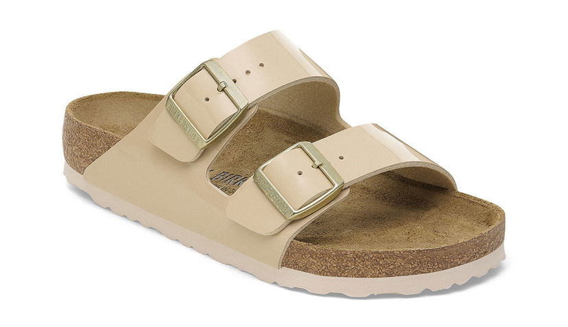Sneakers og sko Birkenstock Arizona Birko-Flor Patent Regular Fit Sandal Beige | 1013069