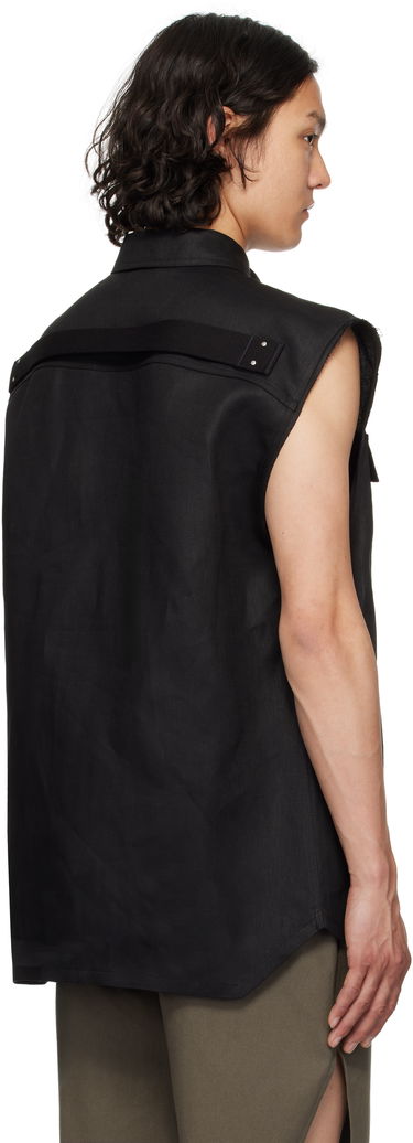 Vest Rick Owens Rick Owens Hollywood Jumbo Sleeveless Overshirt Sort | RR01E5708 TWL, 2