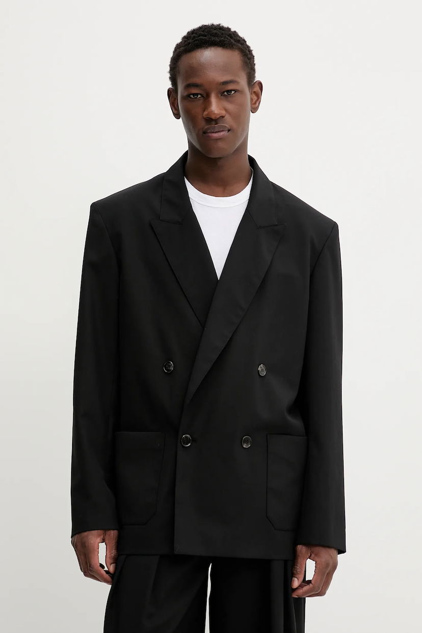 Jakke Nanushka Nanushka Derik Double-Breasted Blazer Sort | NM25SSOW12599