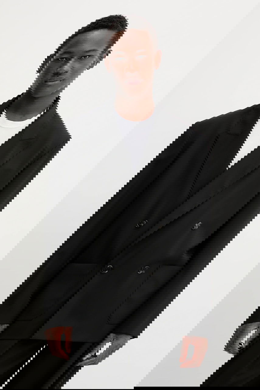 Jakke Nanushka Nanushka Derik Double-Breasted Blazer Sort | NM25SSOW12599, 0