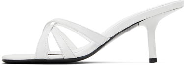 Skopleje BY FAR BY FAR Julie Creased Calf Leather Heeled Sandals Hvid | MWFHO020CL034WH025PL, 2
