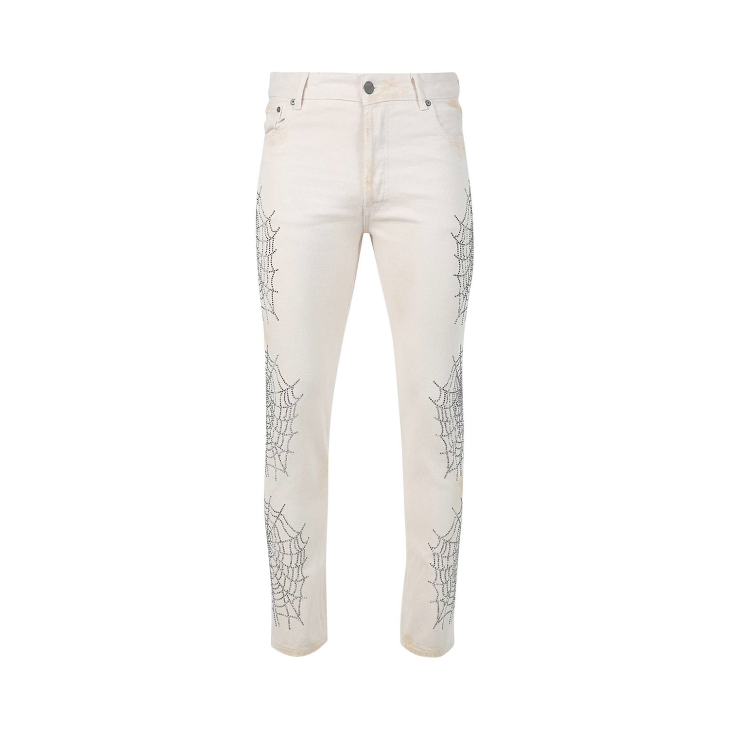 Jeans Palm Angels Spider Regular 5 Pockets Pants Hvid | PMYA012F22DEN0080372, 1