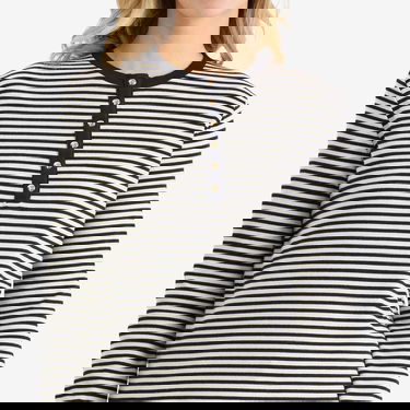 T-shirt Anine Bing Anine Bing Alessia Striped Henley Long Sleeve T-Shirt Flerfarvet | A-08-10314-MTL2, 5