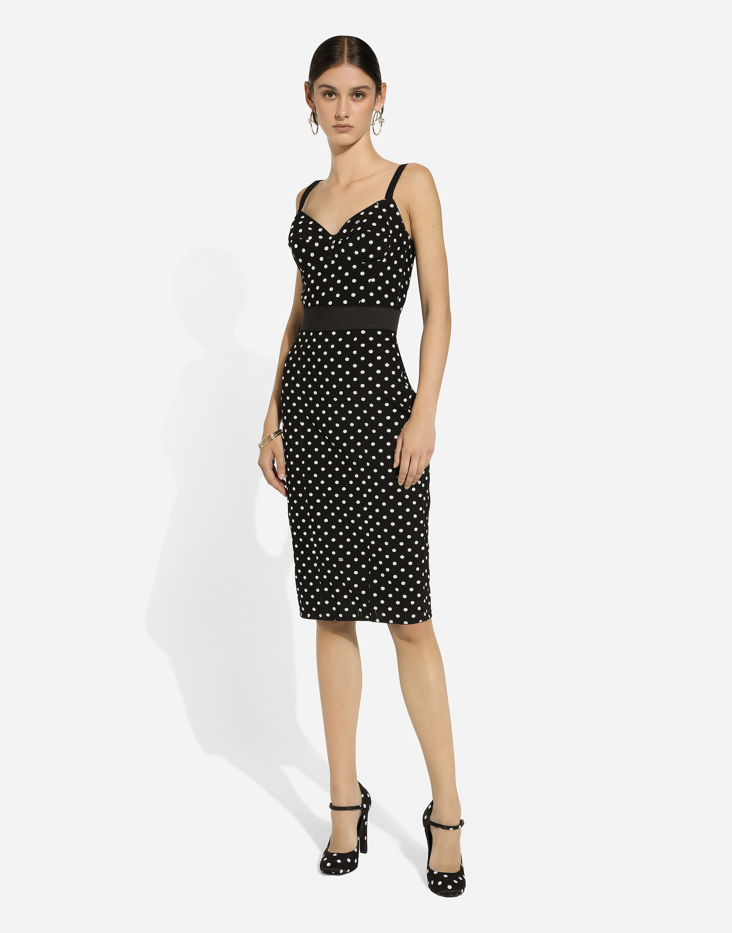Tanktop Dolce & Gabbana Polka Dot Marquisette Corset Top Sort | F7AB7TFSUBGHNZQW, 1
