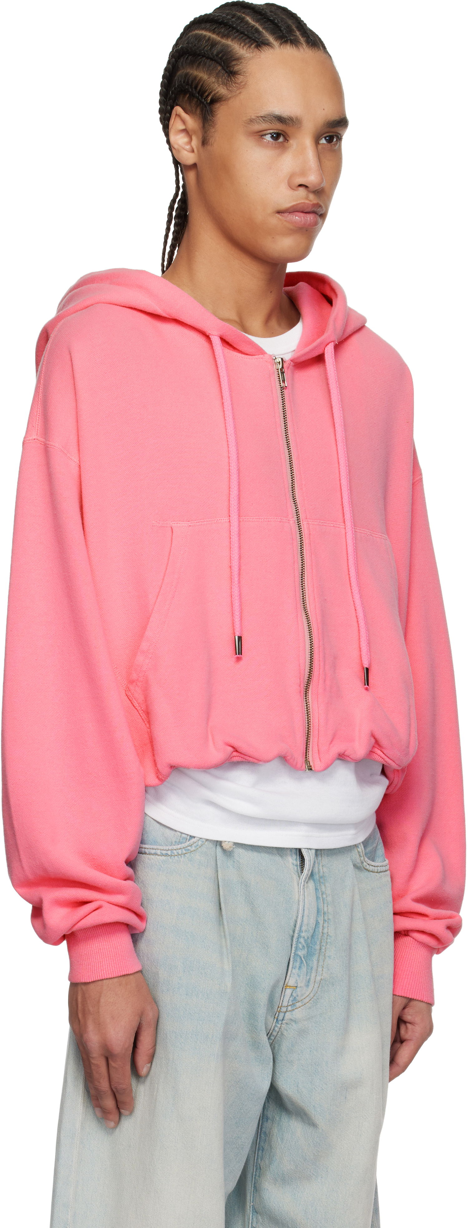 Sweatshirt R13 R13 Balloon Cropped Zip-Up Hoodie Lyserød | R13WK216-K001I, 1