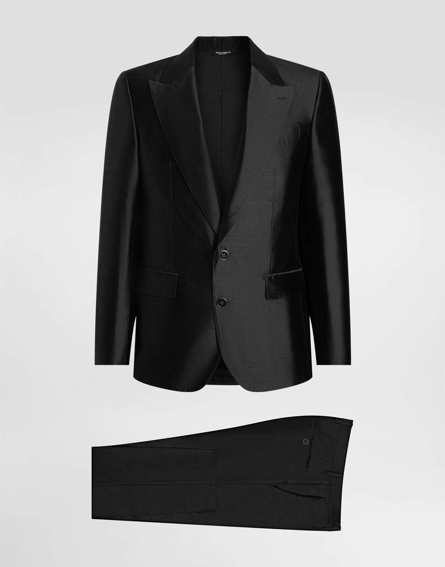 Træningsdragt Dolce & Gabbana Dolce & Gabbana Double-breasted Mikado Shantung Silk Suit 52 Sort | GK036TFU1L5N0000, 0