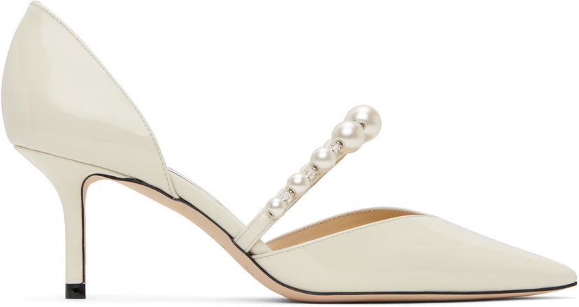 Sneakers og sko Jimmy Choo Jimmy Choo Aurelie 65 Pearl Strap Pumps Hvid | AURELIE 65
