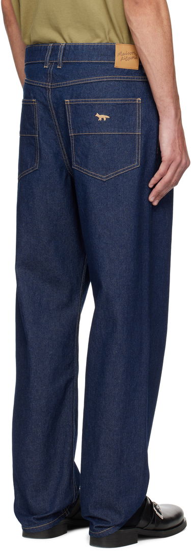 Jeans MAISON KITSUNÉ Maison Kitsuné Straight Denim Jeans Blå | OM01118WW0081, 2