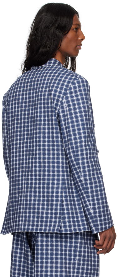 Jakke ERL ERL Check Double-Breasted Blazer Blå | ERL10J038, 2