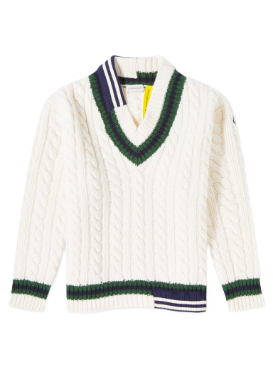 Sweater Moncler Genius x Palm Angels x V-Neck Knit Hvid | 9D000-M1241-01-088